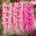24 Pcs Valentine's Day Decoration Pink Velvet Bows 5 x 7.9 Inch Valentine Ribbon Wreath Bow Bulk Romantic Crafts for Garland Home Decor Wedding Outdoor Indoor Decor(Pink Color) by Solsew