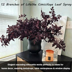 12pcs 24in Artificial Cimicifuga Plum Leaves Fall Autumn Harvest Decoration - Image 2