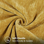 decorUhome Soft Chenille Throw Pillow Covers 26x26 Set of 2 Mineral Yellow - Image 3