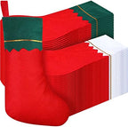 Zubebe 60 Pcs Felt Christmas Stockings Bulk, 15'',Green Trim, White Trim by Zubebe