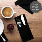 Cotton Clinic Cloth Dinner Napkins - Perfect Everyday Use Table Napkins - Soft Durable Washable - Ideal for Party Wedding Christmas Easter - Set of 12-20x20 inches Black Napkins - Image 4
