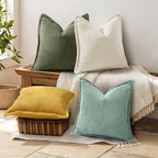 decorUhome Fall Corduroy Teal Throw Pillow Covers 24x24 Set of 2 - Image 7