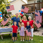JRED 250 Anniversary USA Flags on Stick 6 Pack, 12x18 Inch 1776-2026 Betsy Ross 13 Stars Handheld US Flags, with Retractable Stainless Steel Pole Safety Spear Top for 4th of July - Image 2