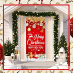 Preboun 6 Pcs Christmas Door Cover Decoration Merry Christmas Happy New Year Door Decorations Red for Home Wall Indoor Party Decorations 78 x 35 Inches - Image 3