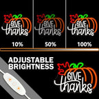 Thanksgiving Neon Sign Give Thanks Neon Signs Give Thanks Pumpkin Decorations Thanksgiving Day Neon Sign for Wall Decor Neon Light Up Sign for Door Wall Art Window Home Party - Image 4