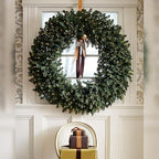Balsam Hill BH Balsam Fir Christmas Wreath - Premium True Needle Front Door Wreath with LED Clear Lights Available in 26" and 48" Sizes for Indoor and Outdoor Holiday Decorating, 26" - Image 2