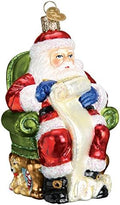 Old World Christmas Santa Checking His List Glass Blown Ornament for Christmas Tree, Handcrafted Holiday Decoration, Santa Collection by OldWorldChristmas