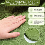 Velvet Christmas Tree Skirt Decor, 60 Inches, Scalloped Edge, Olive Green - Image 5