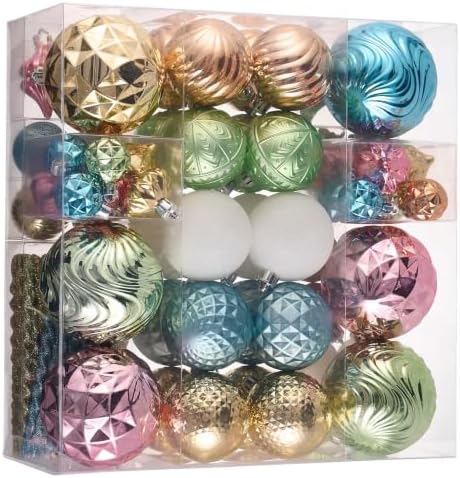 Valery Madelyn 100ct Christmas Tree Decorations Ball Ornaments Set by ValeryMadelyn