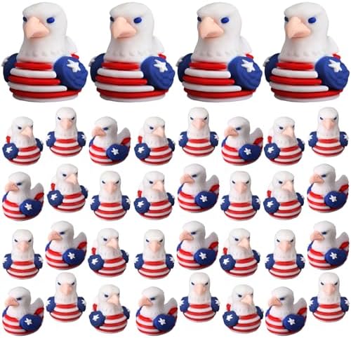 Soulchen 100 Pcs Mini Patriotic Eagle Duck Figurine Bulk by Soulchen