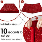 Christmas Tree Collar with Sparkling Sequin Tree Skirt for Holiday Home Decor Xmas Tree Ring (Red, X-Large) - Image 4
