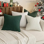 MIULEE 24x24 Decorative Euro Sham Boucle Couch Pillow Covers Dark Green - Image 5