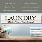 Highland Home Laundry Rules Horizontal Wood Entryway Sign - Image 3