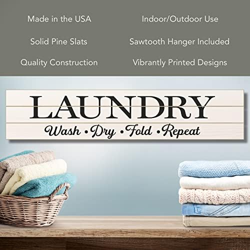 Highland Home Laundry Rules Horizontal Wood Entryway Sign - Image 3