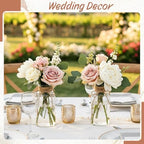 6 Pack Mason Jar Vases for Centerpieces, Clear Glass Flower Vase - Image 6