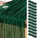 DeZerlor Emerald Green Cheesecloth Table Runners 12 Pack Christmas Runners by DeZerlor