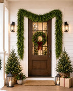 2 Pack Artificial Christmas Cedar Garland, 9 FT Real Touch Pine Greenery - Image 6