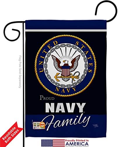 Breeze Decor GP108412-BOAF Navy Proudly Family Americana Military Decorative Vertical Garden Flags Pack, 13"x 18.5", Multi-Color - Image 2
