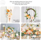 Odouzy Artificial Wedding Arch Flowers for Wedding Sign,Set of 2 for Welcome Ceremony Sign,Faux Floral Swags,Banquet and Reception Backdrop Floral Decoration (Orange) - Image 6