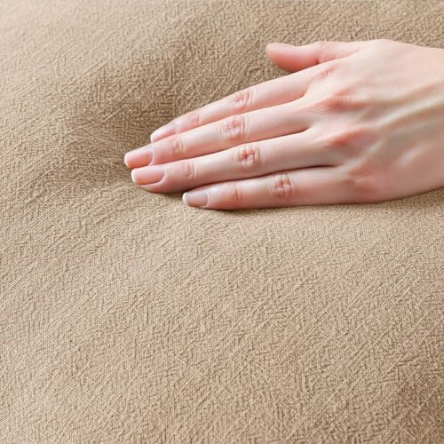 MIULEE Boho Linen Fringe Decorative Euro Throw Pillow Covers Camel 24x24 - Image 2