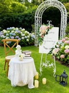 Odouzy Pack of 2 Wedding Arch, Artificial Flowers, Wedding Decor，Flower Garland Be Suited to Banquet, Party, Reception Entrance Welcome Sign and Background Decoration (Light Pink) - Image 3