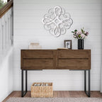 Sintosin Vintage Wrought Iron Wall Decor 22 Inch, Distressed White - Image 3