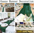 16 Pack Emerald Green Cheesecloth Table Runner 20 x 120 inch Gauze Table Runners 10 FT Long,Semi Sheer Boho Cheese Cloth Fabric Table Runner Bulk for Wedding,Party,Baby Shower,Bridal Shower Decoration - Image 5
