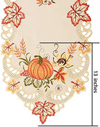 Simhomsen Large Embroidered Thanksgiving Harvest Pumpkins Table Runners for Autumn Or Fall Decorations (14 × 120 Inches) - Image 5