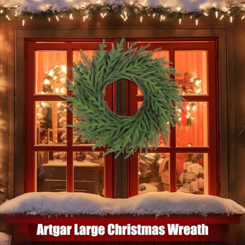 Artgar 26 Inch Pine Wreath - Christmas Wreaths for Front Door - Image 5