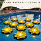 Liliful 24 Pcs Diwali Floating Lotus Lights, 3.94 Inch, Yellow - Image 4