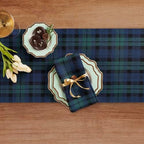 Solino Home 100% Pure Linen Table Runner, 14 x 108 in, Blue and Green Plaid - Image 3