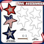 Vercraft 35'' 4th of July Porch Standing Decor Outdoor 250th Anniversary Patriotic Wooden Independence Day Memorial Day USA Flag Stacked Star Yard Sign for Patio USA American Flag Standing Yard Sign - Image 5