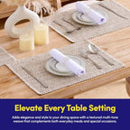 Sweet Home Collection 100% Cotton Placemats for Dining Room, Two Tone Woven Fabric, Soft Durable Table Mat Set, Set of 6, Eggshell, Rectangle 13" x 19" (Pack of 12) - Image 2