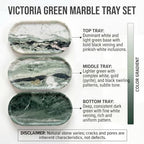 YKAJO Victoria Green Oval Marble Tray, 11.8x5.9 Vanity Perfume Organizer - Image 4