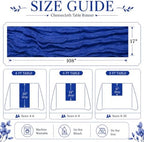 24 Pack Royal Blue Cheesecloth Table Runner 17 x 108 Inch Boho Table Runner - Image 3