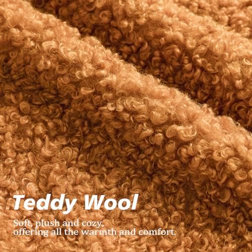 Foindtower Decorative Fuzzy Faux Fur Throw Pillow Covers 24x24 Inch Orange - Image 2