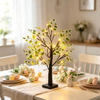 2FT Lighted Birch Tree with Green Leaves - Image 3