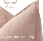 decorUhome Fall Pink Linen Throw Pillow Covers 22x22 Set of 2 - Image 2