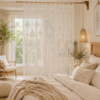 Foreate Boho Macrame Curtain for Doorways Macrame Wall Hanging 39”x79 1PC - Image 5