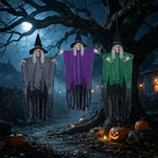3 Pack 59" Hanging Halloween Witch Decorations for Outdoor Decor - Image 6