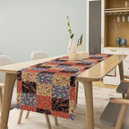 Boho Floral Patchwork Table Runner, Retro Rustic Flowers Country Garden Flowers Paisley Bohemian Farmhouse Blue Red Pattern for Home Kitchen Table Decor Dining Coffee Room Party Decor 13x120in - Image 3