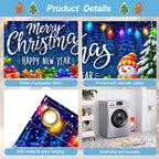 Christmas Garage Door Banner Mural - Merry Christmas Happy New Year Snowman Backdrop - Large 7x16ft Winter Holiday Outdoor Wall Decor - Durable Weatherproof Fabric Cover for Home Xmas Party - Image 3