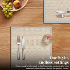 Hausattire Bamboo Placemats for Dining Table Set of 10 Washable 14x14 Inch Square Place Mats Sushi Mats for Kitchen Table Outdoor Parties Easter Farmhouse Boho Decoration - Grey - Image 4