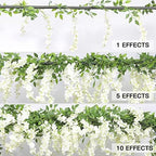 U'Artlines 20Pcs 7.2 Ft/Piece Artificial Wisteria Garland White - Image 4