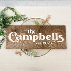 Personalized Family Name Sign – Custom Wooden Name Sign, Wedding Welcome Sign, Newlywed & Housewarming Gifts, Bridal Shower Gifts, Just Married Sign, Hickory Hollow Designs (Retro) - Image 5