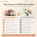 NUPTIO Flower Balls for Wedding Centerpieces - 6 Pcs 9.5 inch Diameter Fake Flower Ball Arrangement Bouquet Party Centerpieces for Tables - Dusty Rose Bouquet Centerpiece Flowers for Wedding Table - Image 5