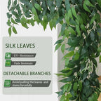 mizii Artificial Vines Garland 10 Feet Faux Italian Ruscus Vine Greenery Garland Silk Green Leaves Decoration Fake Plants Greenery for Table Centerpieces Home Room Wall Wedding Arch Decor (10 feet) - Image 5