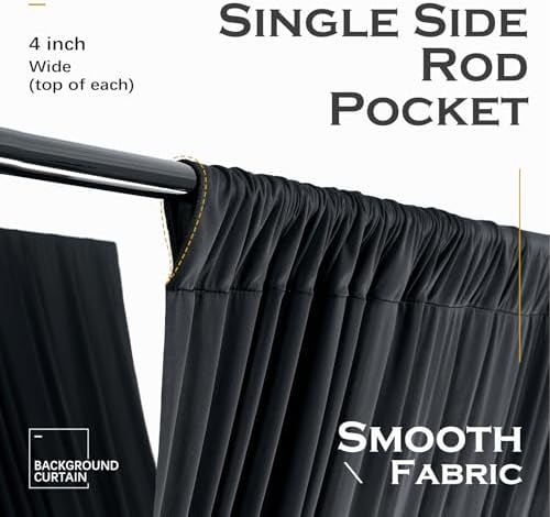 4 Panels 5ft(W) x 20ft(H) Black Ceiling Drapes for Wedding Parties - Image 5