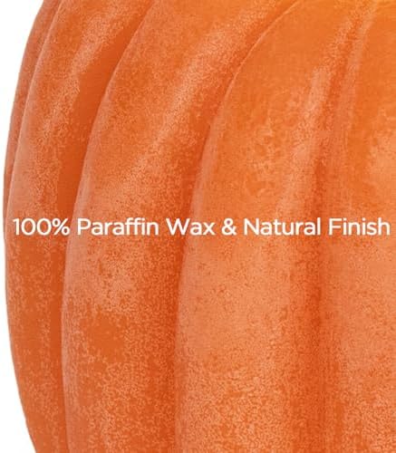 Fall Decorations for Home - Flickering Flameless Wax Pumpkin LED Candle - Image 2
