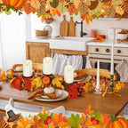 LemonRoad Fall Centerpiece with 3 Candle Holders Thanksgiving Table Decor Maple Leaf & Pumpkin Candleholder for Thanksgiving Harvest Festival Dinning Table Fireplace Mantel - Image 5